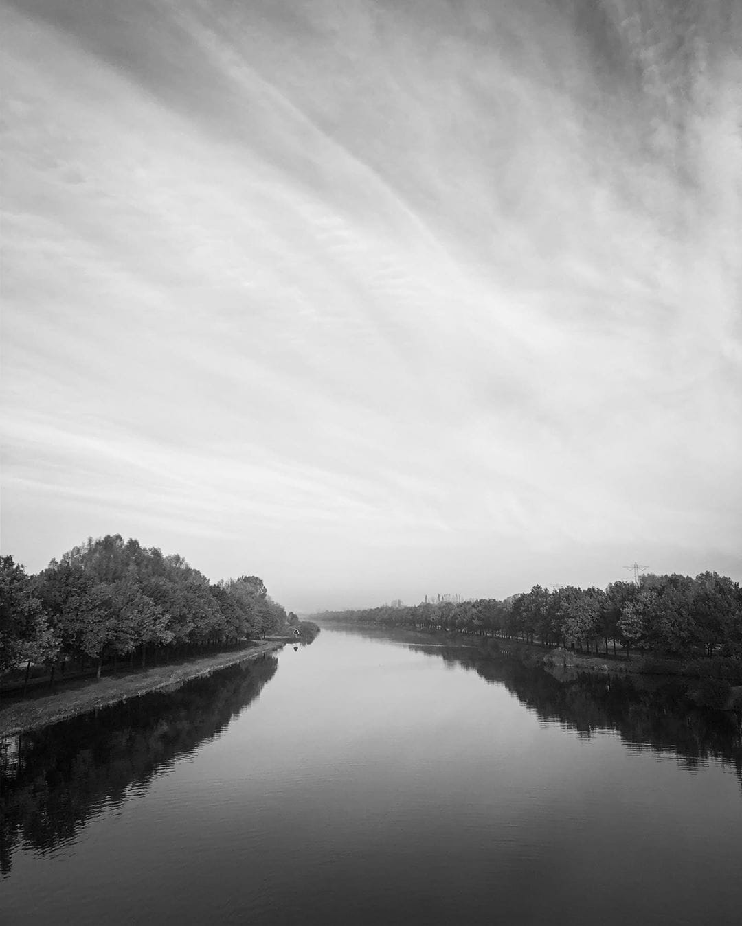 Misty morning canal